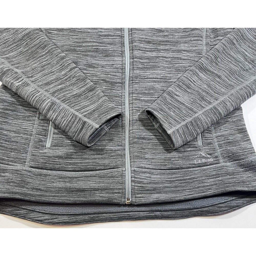 LL Bean Primaloft ThermaStretch Full Zip Gray Performance Hoodie Women's Large - Picture 2 of 11